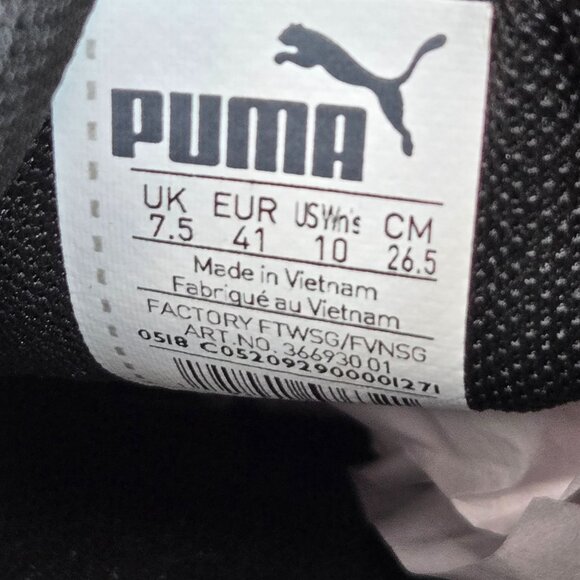 Puma Sneakers Sz 10 Black Suede Streetwear Normcore Lace Up Comfort Skate Shoes - Picture 8 of 10